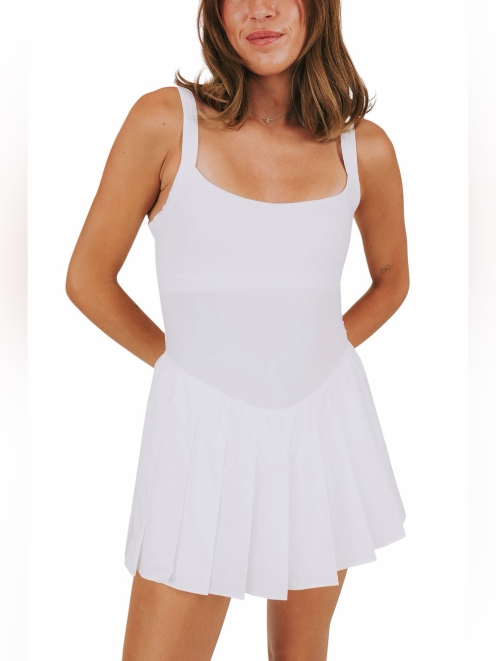 Free People Movement White Swing of Thing Tennis Dress Womens L